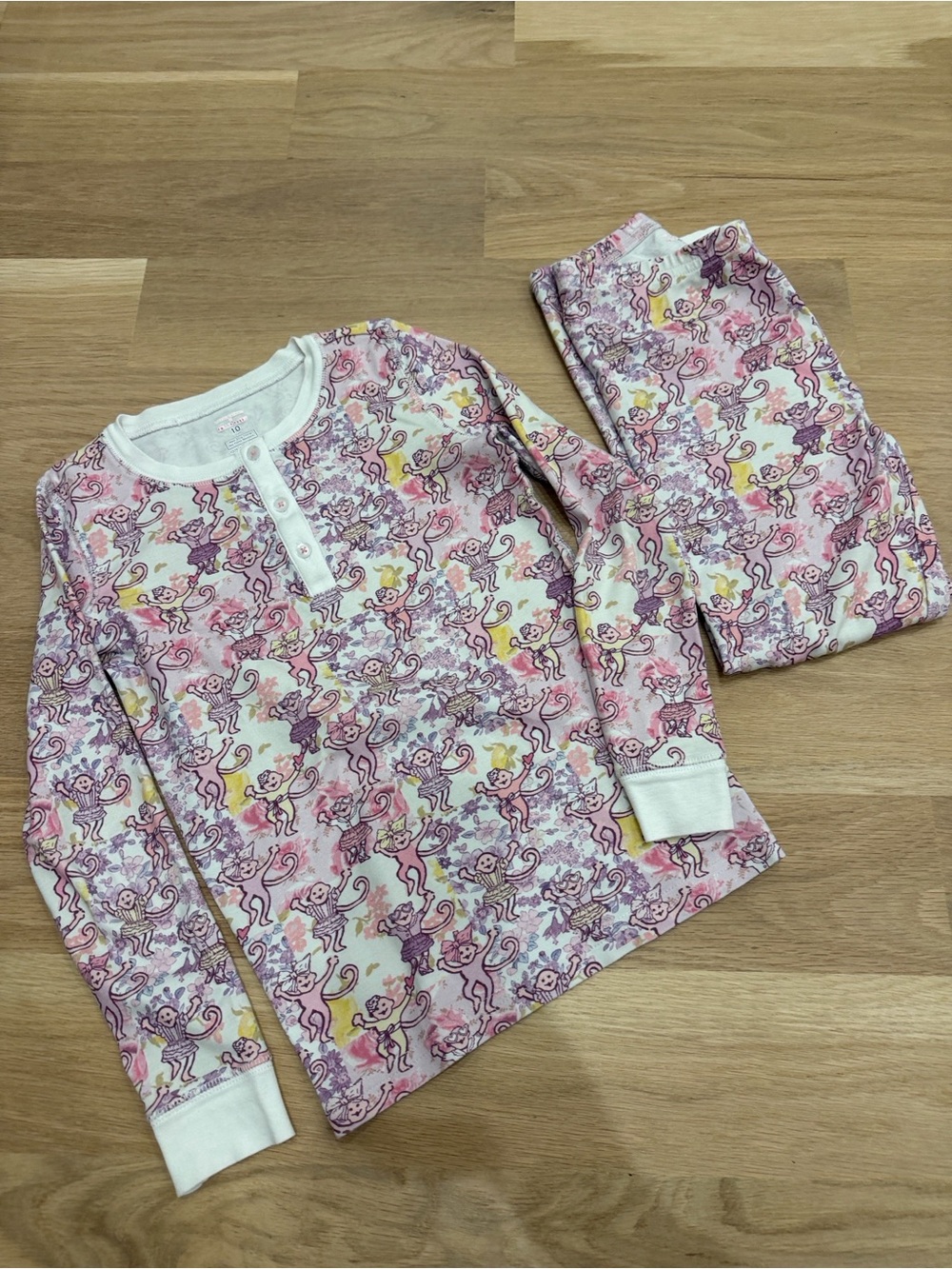 Roller Rabbit x Loveshackfancy Pink Monkey Pajama Set